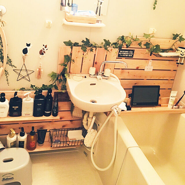 Bathroom,DIY,スノコ,男前,ナチュラル,猫好き,賃貸DIY j-z.420grpの部屋