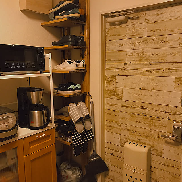 2×4材,シューズボックス,ブライワックス ジャコビアン,ディアウォール,ナチュラル,DIY,一人暮らし,Entrance G0Nthの部屋