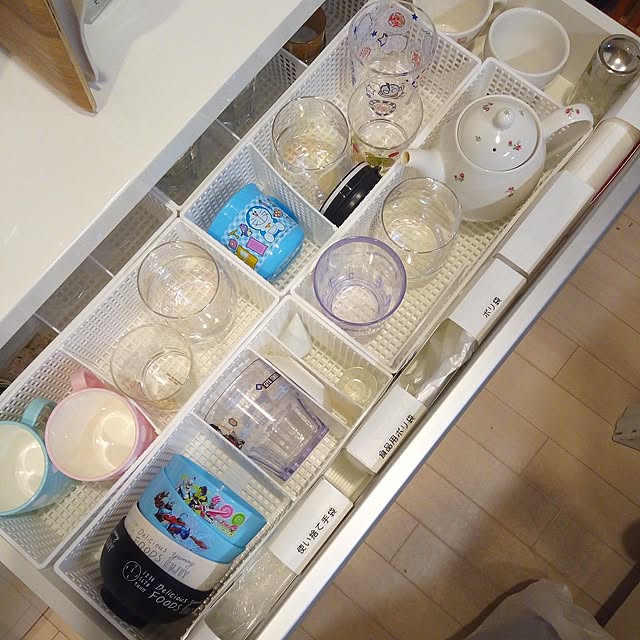 Kitchen,キッチン収納,食器棚収納,いいね&フォローありがとうございます☆,シングルマザー,イベント参加します♡,見てくださってありがとうございます,整理収納アドバイザー1級,ルームクリップに感謝,皆様のあたたかさに感謝❤,ご縁に感謝です,無言いいね。すみません(｡>д人),無言いいね＆フォロー大歓迎です♥,息子小5,セリア,セリアの仕切りケース,ニトリのキッチンカウンター Myuuの部屋