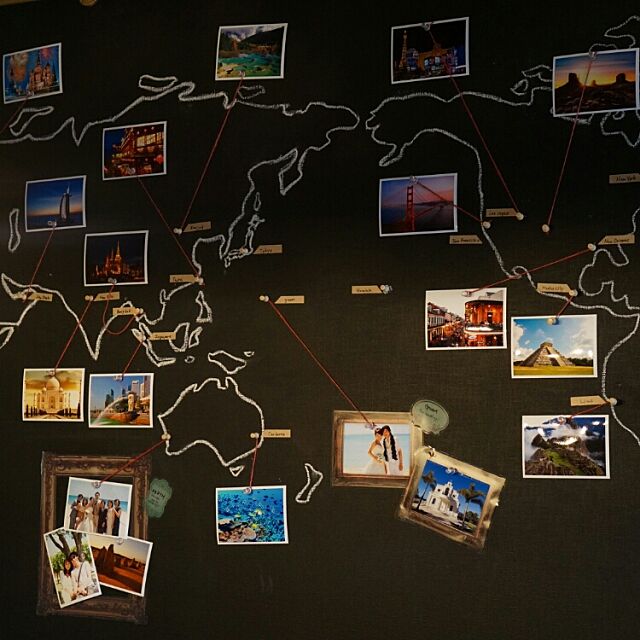 On Walls,DIY,セルフリフォーム,世界地図 mlemonの部屋