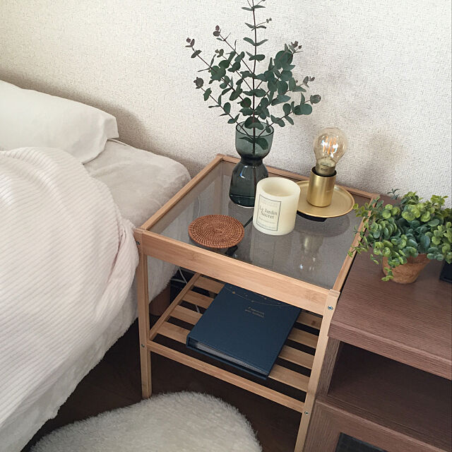 Bedroom,一人暮らし,IKEA,ニトリ,雑貨,フェイクグリーン,ドライフラワー Hirokoの部屋