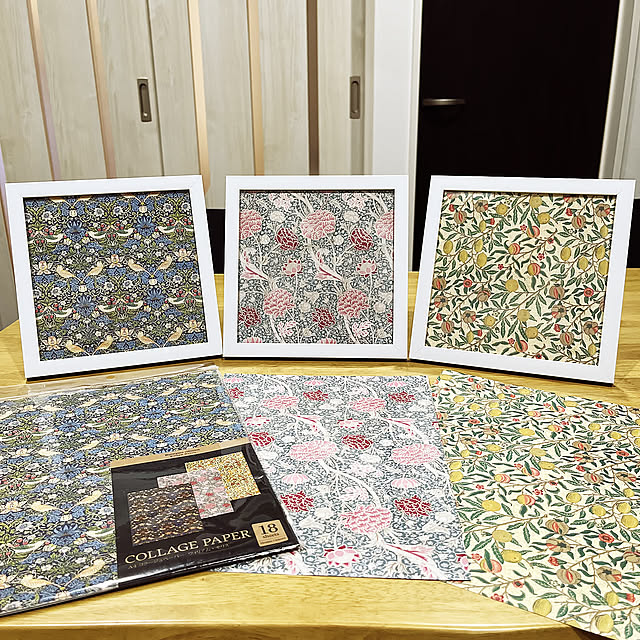 コラージュペーパー,ウィリアム・モリス,10分でできる,イベント参加,My Desk kazu15の部屋