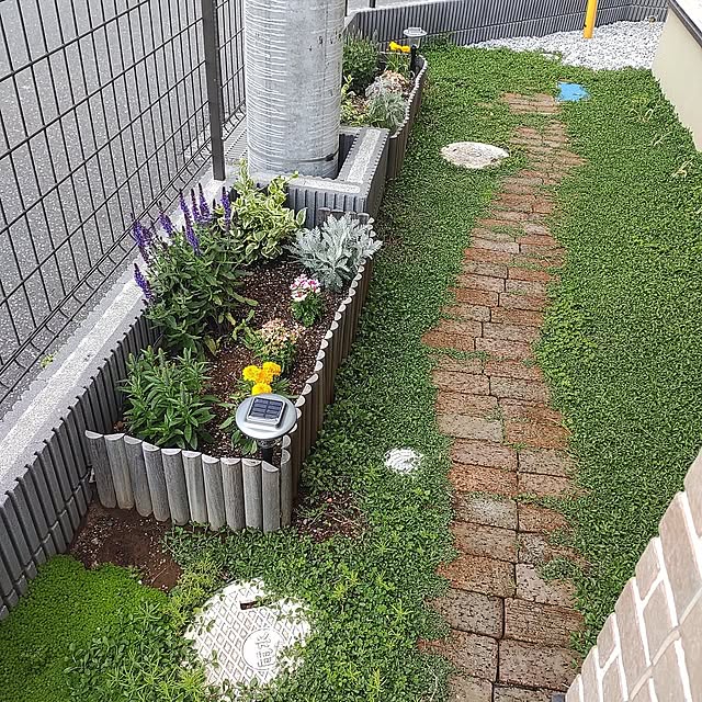 Entrance,クラピア,お庭DIY,レンガの小道,ヒメイワダレソウ,電柱がある家,電柱周り,タマホーム yu_hayaの部屋