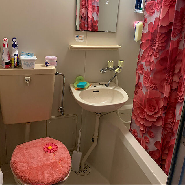 シャワーカーテン,ユニットバス,一人暮らし,ワンルーム 6畳,Bathroom rururuの部屋