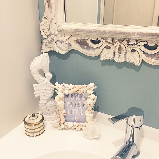 Bathroom,貝殻と珊瑚,フレームを飾る,100均,フレーム,ダイソー,雑貨,ハンドメイド Asanoの部屋