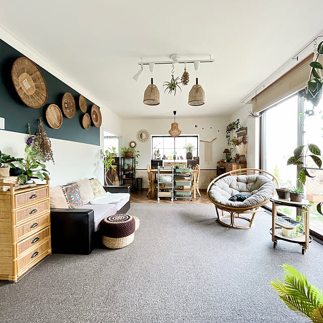 植物,カフェ風,NO GREEN NO LIFE,BOHO,グリーンのある暮らし,植物のある暮らし,好きを集めたインテリア,ナチュラル,Overview mugijunの部屋