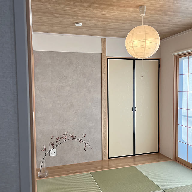 野バラの実,コンクリート風壁紙,japandi,和モダン,和室diy,和室,DIY,建売住宅 chiiの部屋