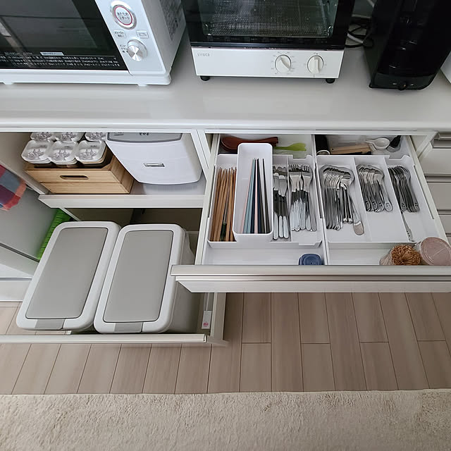 My Shelf,引き出し収納,リフォーム・リノベーション,メゾネットマンション,マンション,食器棚,パモウナ,NODA,ノダ　モードコレクト,シナモングレージュ　床 Takiの部屋