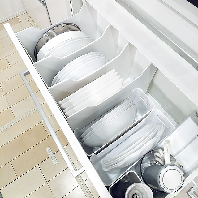 Kitchen,食器収納,清潔感❤︎,必要な分だけ♡,必要最低限の暮らし,すっきり暮らす,ニトリファイルケース,建売住宅だけど,建売住宅だけどお気に入り tomoの部屋