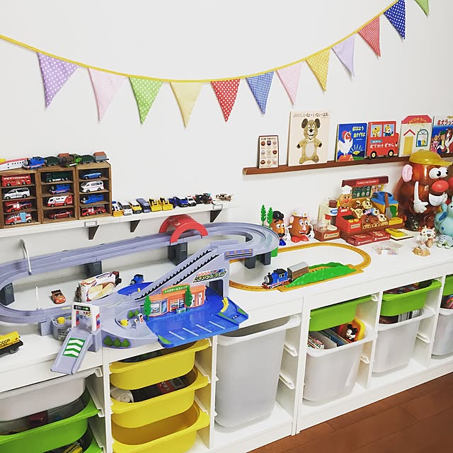 セリア,トミカ収納,トロファスト,IKEA,子供部屋男の子,ガーランド marucoの部屋