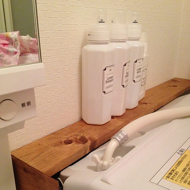 Bathroom,DIY,白黒,収納,洗濯機周り Tomokoの部屋
