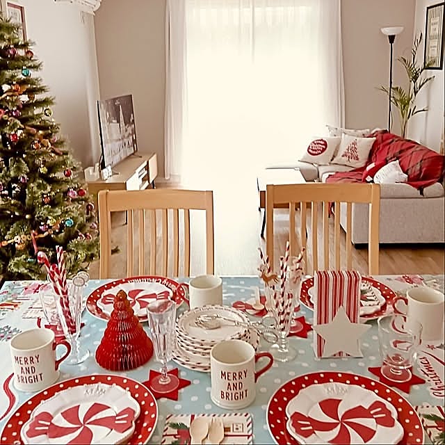 クリスマス,クリスマスパーティー,テーブルコーディネート,キャスキッドソン,H & M ホーム,フライングタイガー,IKEA,Francfranc,クリスマスツリー,クリスマスディスプレイ,スイーツ & ガーリー chachaの部屋