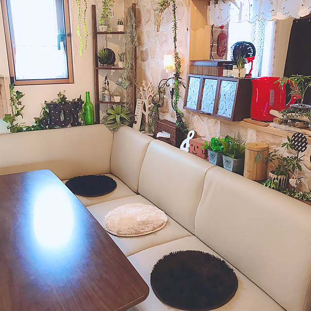 Kitchen,しまむらチェアパッド,ラダーＤIY,チェアパッド,ダイニングこたつ,フェイクグリーン,グリーン×雑貨 xigyanの部屋