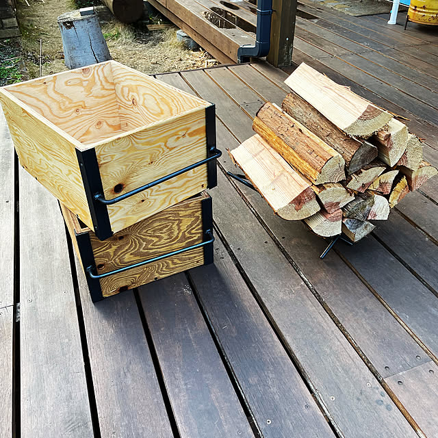 薪ラック,薪棚DIY,DIY,木箱,My Shelf rough_and_logの部屋