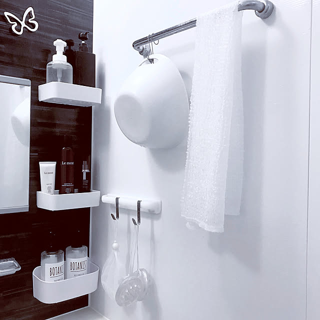 Bathroom,清潔感,白のチカラ,お風呂グッズ,お風呂,お風呂収納,アイデア商品,モノトーン,ルメント,お風呂場,バスポケット,Le ment,マグネット収納,収納アイデア,浮かせる収納 mikiの部屋
