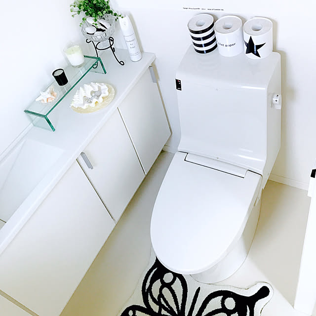 Bathroom,白のチカラ,モノトーン,トイレのインテリア,トイレのディスプレイ,感謝,清潔感,トイレ,白黒,30planさん mikiの部屋