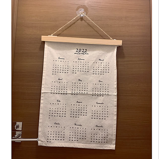 トイレドア,カレンダー,ウォールバー,ファブリックカレンダー,ファブリックカレンダー2022,ミニチュアダックスと暮らす家,茨城県民,ミニチュアダックス,ワンコと暮らす家,セリア,ダイソー,Bathroom akipuの部屋