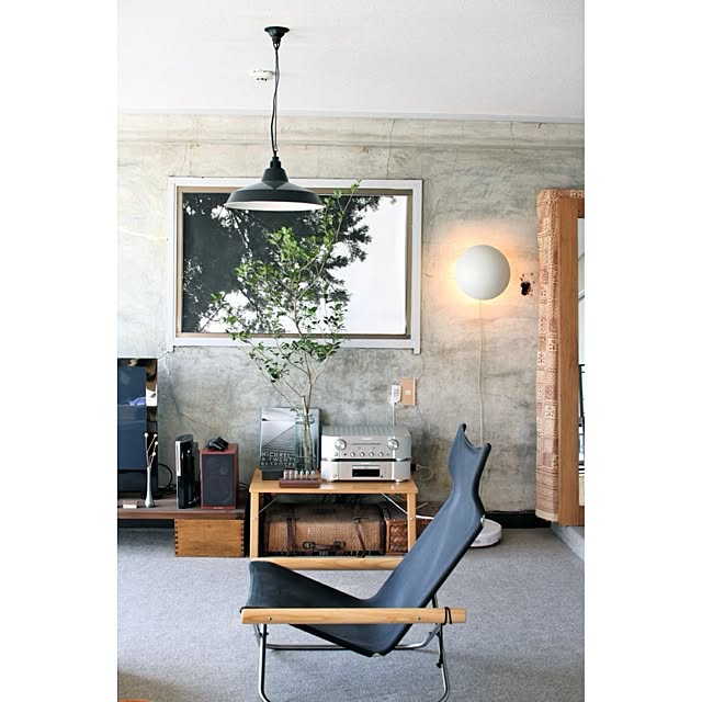 Lounge,セルフリノベーション,壁,オーディオ,植物,照明,ニーチェア EVOBの部屋