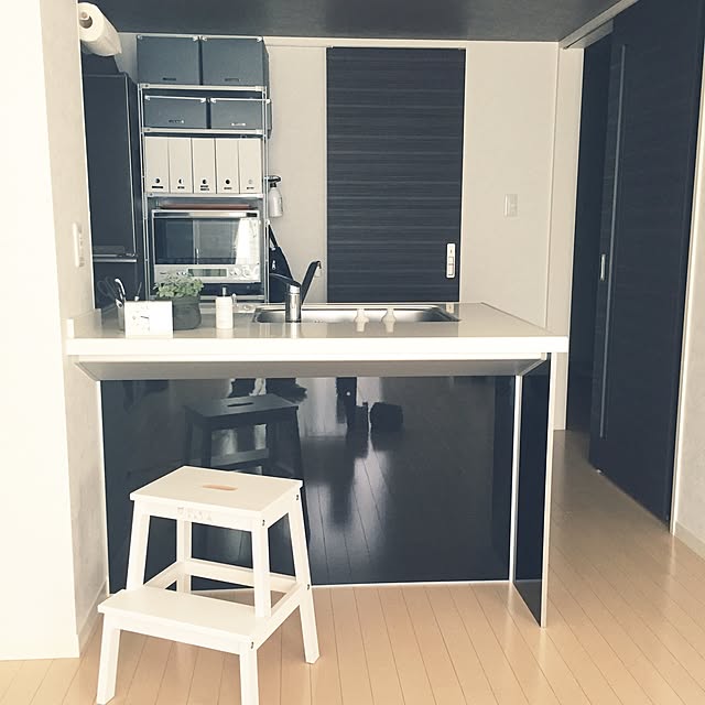 Kitchen,ステップスツール,一人暮らし,シンプル,賃貸マンション,IKEA,ニトリ,PUEBCO,無印良品 sakurako0228の部屋