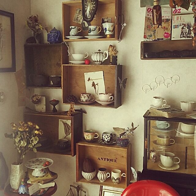 My Shelf,アンティーク,アンティークキー,手紙,フォトフレーム,観葉植物,DIY Hirokiの部屋
