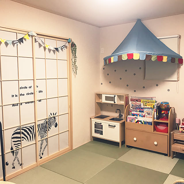 シマウマ,フェイクグリーン,ガーランド手作り,障子,ウォールステッカー,ウォールデコレーション,IKEA,Overview,IKEA キャノピー 3320yyの部屋