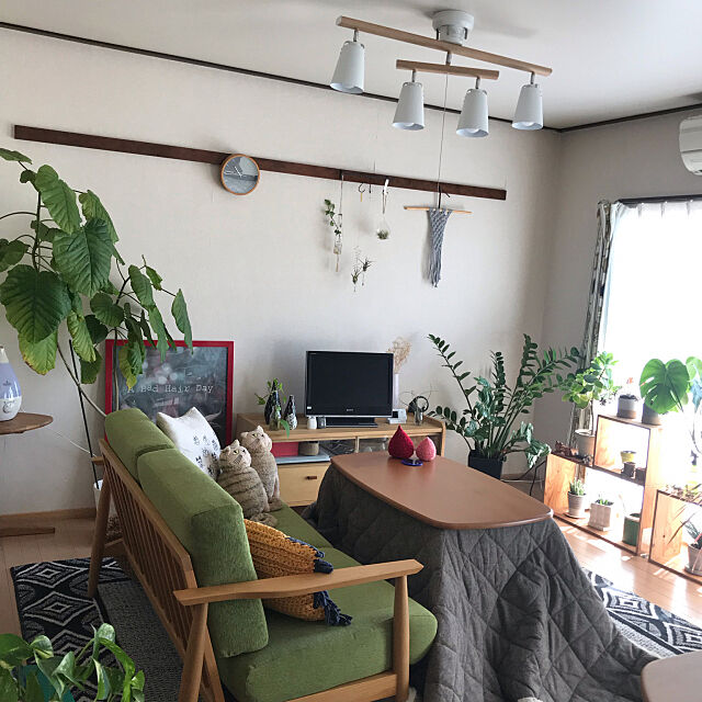 団地,ネコ雑貨,自分好み,観葉植物,リサラーソン,ハンドメイド,照明,Lounge Shizuku-sanの部屋