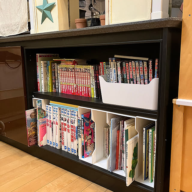 子どもと暮らす,本棚,夏,夏休み,読書感想文,次男 小3,兄弟,長男 小6,読書,複数投稿スッスッスッとご覧ください,複数投稿,ブックスタンドは使わない,IKEA,無印良品,ニトリ,絵本はだいぶ譲りました,掃除がしやすい本棚,本収納,本,本が好き,Lounge,ままごとキッチン koshiregutyoの部屋