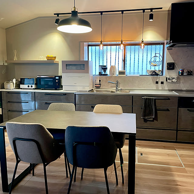 Kitchen,セラミックテーブル,ダイニングテーブル＆チェア,ニトリ,壁付けキッチン samekoの部屋