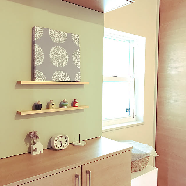 なんちゃって壁,こけし好き,DIY,ハンドメイド,ナチュラル,セリア,ダイソー,IKEA,北欧,無印良品,Entrance,壁紙屋本舗さんの壁紙 mimikoの部屋