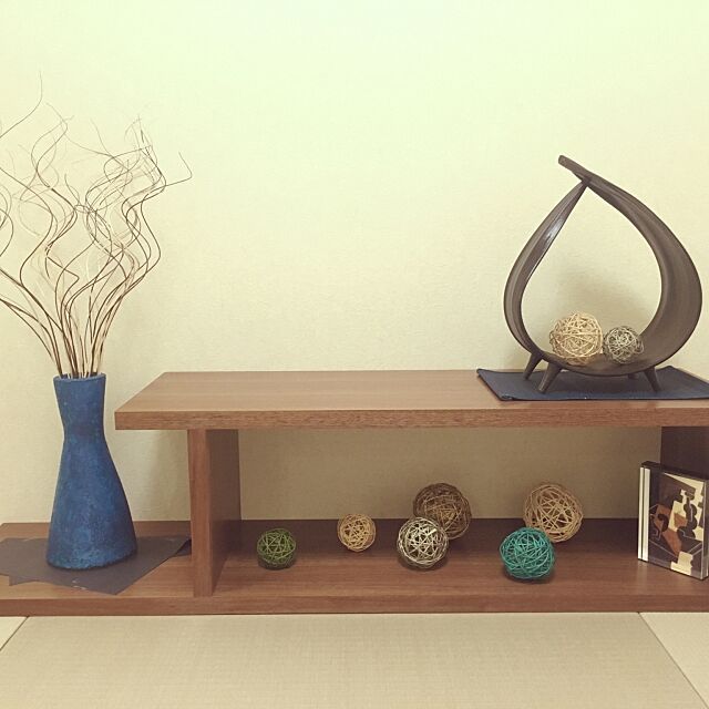 和室のインテリア,琉球畳,ラタンボール,和室,花瓶,My Shelf,アートプランツ,アジアン雑貨 Genieの部屋
