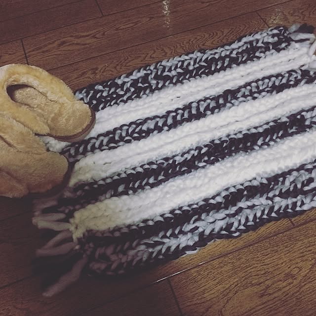 Entrance,ハンドメイド,玄関マット,指編み,ビッグロービング,ダイソー,100均,賃貸 yoko0614の部屋