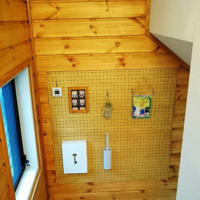 Entrance,DIY,オスモカラー,ペグボード,階段,北欧,シンプル,無印良品 sa_suの部屋