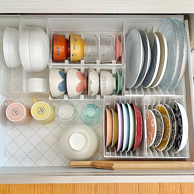 Kitchen,ホワイトインテリア,ホワイト,引き出し収納,食器収納,TOTONO,トトノ シリーズ,トトノディッシュスタンド,トトノ,楽天で買ったもの,スッキリ,すっきり収納,見てくださってありがとうございます♡,キッチン,お皿収納,お椀収納 koko_hikaの部屋