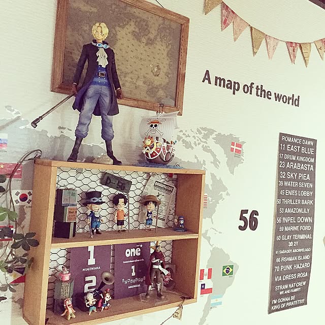 My Shelf,フィギュア収納,ONE PIECE,オタク部屋,おたく部屋,手作りONEPIECEグッズ,人の夢は!!終わらねぇ!!!!,フィギュア choco88の部屋