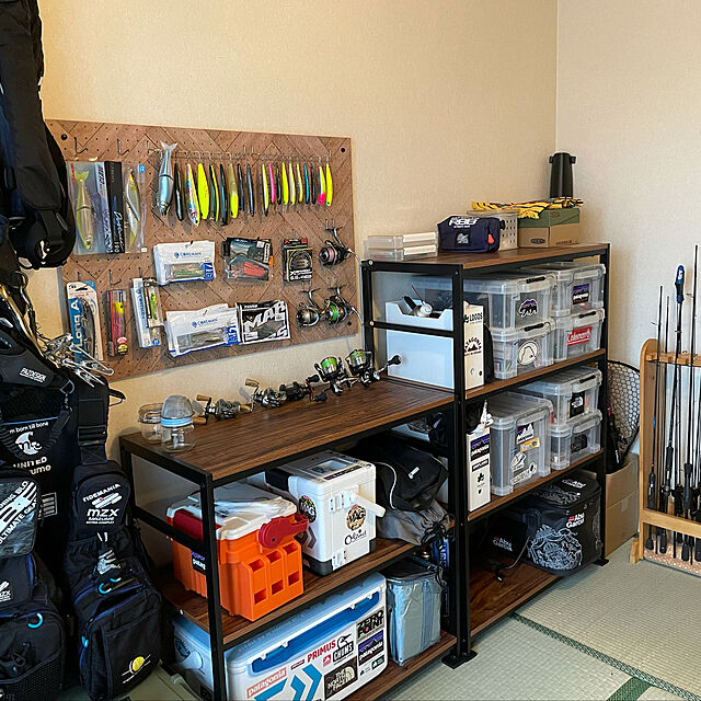 My Shelf,釣り部屋,和室,趣味部屋,有功ボード,パンチングボード,釣り道具 Chiibakenの部屋
