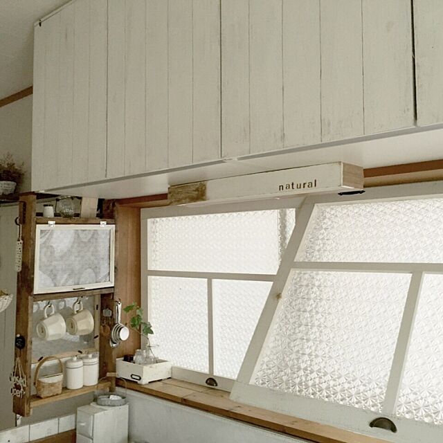 Kitchen,扉リメイク,手作り窓枠,DIY,手作り棚 rookuの部屋
