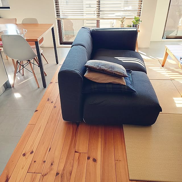 Lounge,床材,夏,シンプル,北欧ナチュラル,タチカワブラインド,塩系インテリア,観葉植物のある暮らし,パイン材床,無印良品 karinの部屋