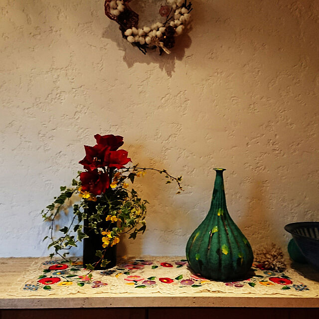 Entrance,アミブルージュ,カボチャ型の器,水盤,カロチャ刺繍 brickxcubの部屋