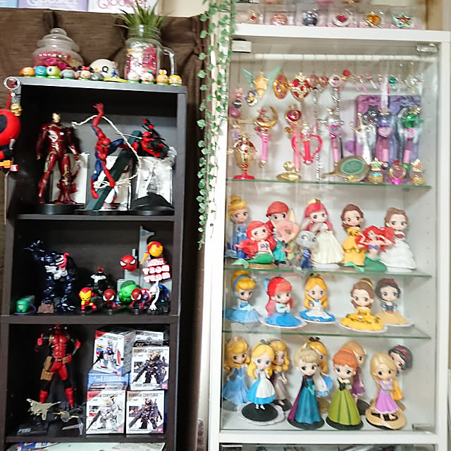 My Shelf,フィギュア,見せる収納,プライズ景品,ガチャポン,食玩,クレーンゲーム,一番くじ,ガンダム,セーラームーン,QPOSKET,MARVEL,スパイダーマン,デットプール,アイアンマン,ディズニー yukihoの部屋