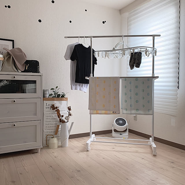 室内干しランドリー用品,ホームコーディ,HOME COORDY,白黒インテリア,monotonelife,シンプル,simple,シンプルな暮らし,IKEA,白黒,賃貸インテリア,White,monotoneinterior,モノトーン,シンプルライフ,MONOTONE,Black&White,Overview akane.y_26の部屋
