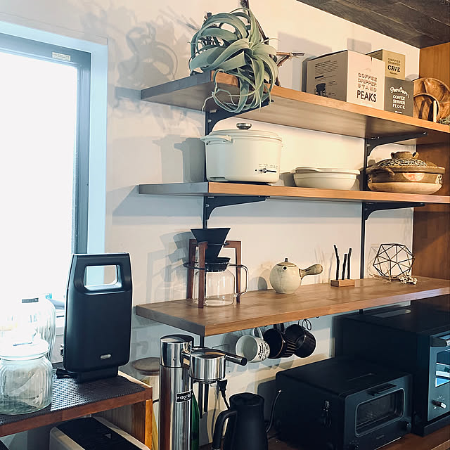 キャセロール鍋,ホットサンドメーカー,山善,山善くらしのeショップ,見せる収納,カフェ風インテリア,キッチン家電,ブラウンインテリア,My Shelf colonの部屋