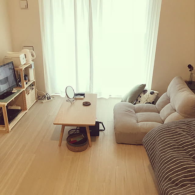 Overview,一人暮らし,ニトリ,1K,グレー,北欧,ナチュラル pypypypyakrの部屋
