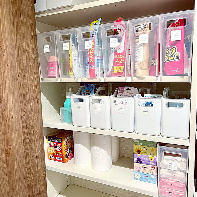 キレた,シスターズ,脱衣所収納,消耗品収納,ラベルシール,100均アイテムで収納,在庫管理,収納ボックス,収納,締め出し事件,今朝の出来事,ストック収納,子供のいる暮らし,子供と暮らす,なかなか訪問できずｺﾞﾒﾝﾅｻｲ,My Shelf sasaeriの部屋