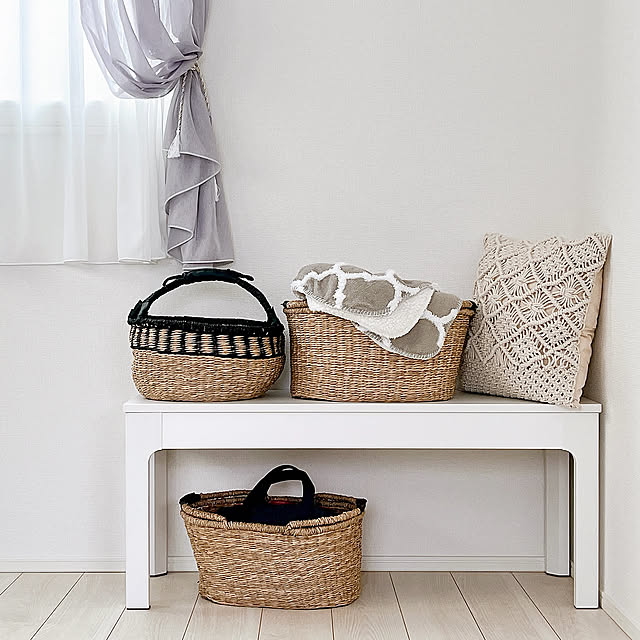Lounge,マクラメクッション,バスケット収納,バスケット,シーグラス,シーグラスバスケット,アジア工房,収納アイテム,建売住宅,フォローすごく嬉しいです♡,いいね、いつもありがとうございます♡,いつも見てくださって、感謝です♡,いいね押し逃げごめんなさい(>_<),建売住宅でも自分らしく,IKEA cotoriの部屋