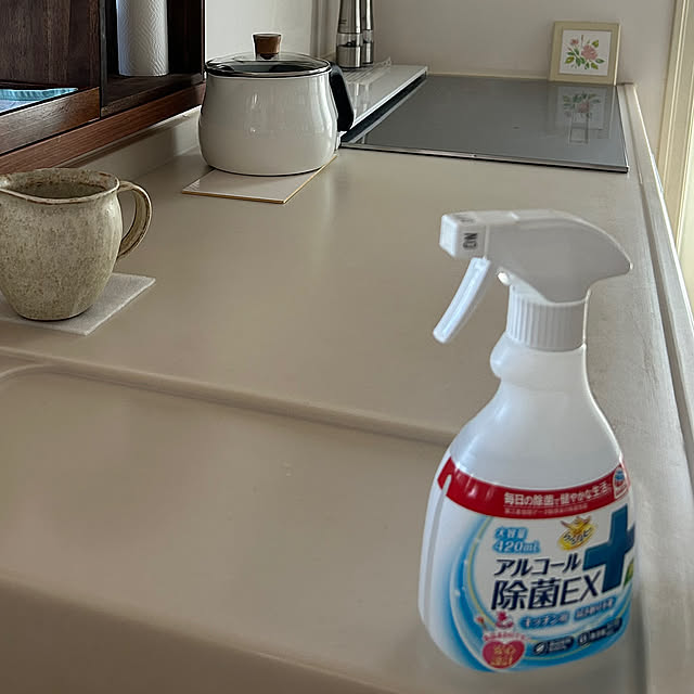 Kitchen,モニター中,食品原料100%,アルコール除菌EX,2025.6.19,アース製薬,時短掃除,らくハピ,水まわり掃除 kuraの部屋
