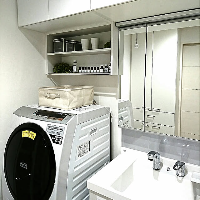 Bathroom,洗濯機まわりの収納,サニタリー,セキスイハイム,デシオ,脱衣収納 sachiの部屋