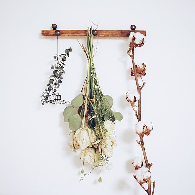 On Walls,花のある暮らし,ナチュラル,小物雑貨,北欧インテリア,ナチュラルアンティーク,アンティーク,北欧,無垢材,ドライフラワー,ドライフラワーのある暮らし miiiの部屋