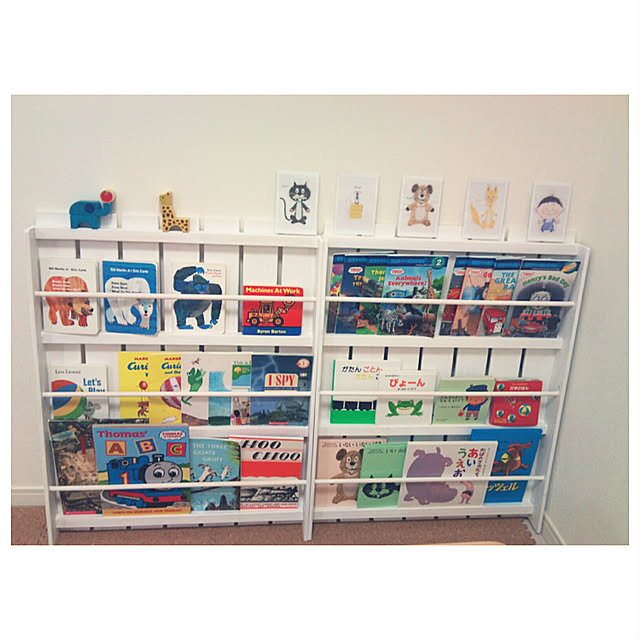 My Shelf,すのこDIY,スノコ本棚,DIY,子どもスペース,あかちゃんのいる家,あかちゃんのいる部屋,キッズスペース,キッズルーム,子どもと暮らす,絵本棚DIY,絵本,本棚,洋書,絵本収納,すのこ本棚 akatukiyukiの部屋