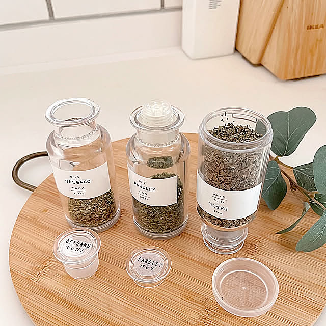 Kitchen,スパイスボトル,ラベル,引き出し収納,ナチュラル,IKEA,100均,カフェ風,セリア,キッチン収納,コメントお気遣いなく♡,プチプラインテリア,3COINS higenekoの部屋