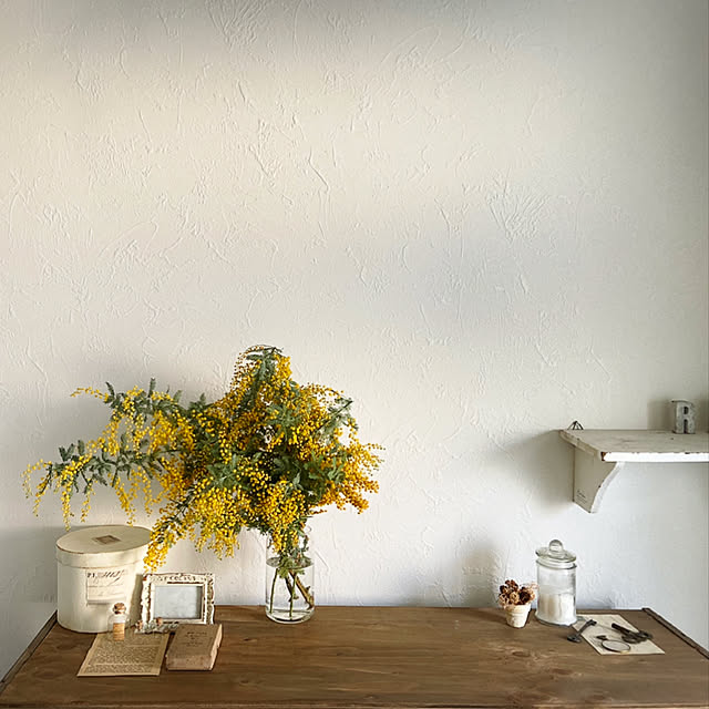 下駄箱の上,ミモザ,On Walls rookuの部屋